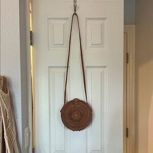 Brown Woven Crossbody Bag